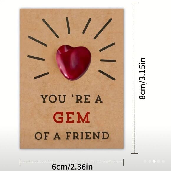 Valentine's Day Cards with Heart Crystals - 24 Pack for Kids' Class Parties - Picture 3 of 3